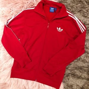 Red Adidas Zip Up Sweater